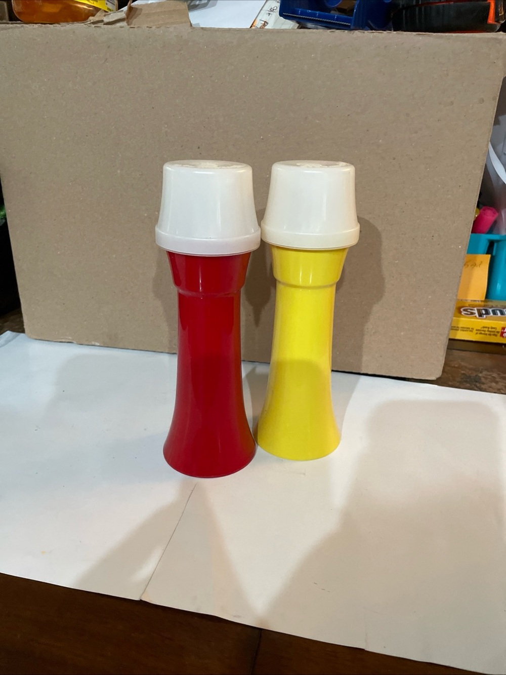 Vintage Tupperware Ketchup & Mustard Dispenser’s With Pumps & Lids